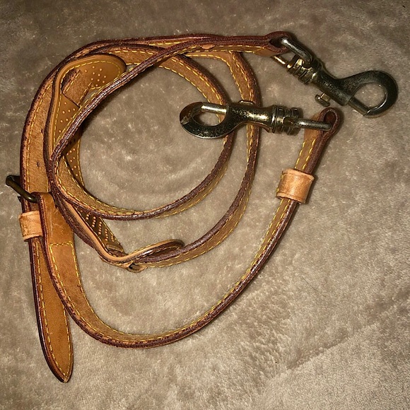 LOUIS VUITTON Vachetta Replacement Shoulder Strap Keepall Bandolier with Clips - Picture 7 of 10